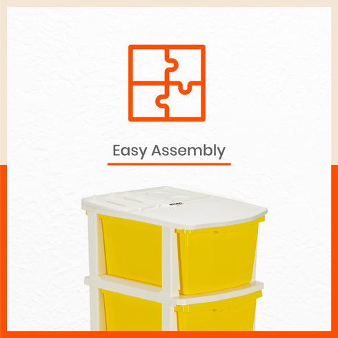 Stomo 5 Drawer Multi-Purpose Storage Organizer for Home and Office (Yellow)
